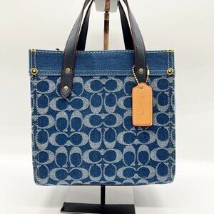 Coach denim field tote 22